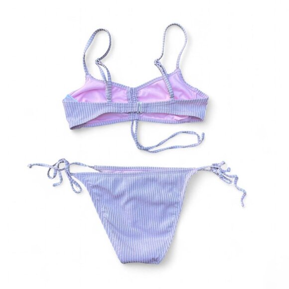 ♡︎ striped sparkle pink bikini set ♡︎ - Picture 3 of 6